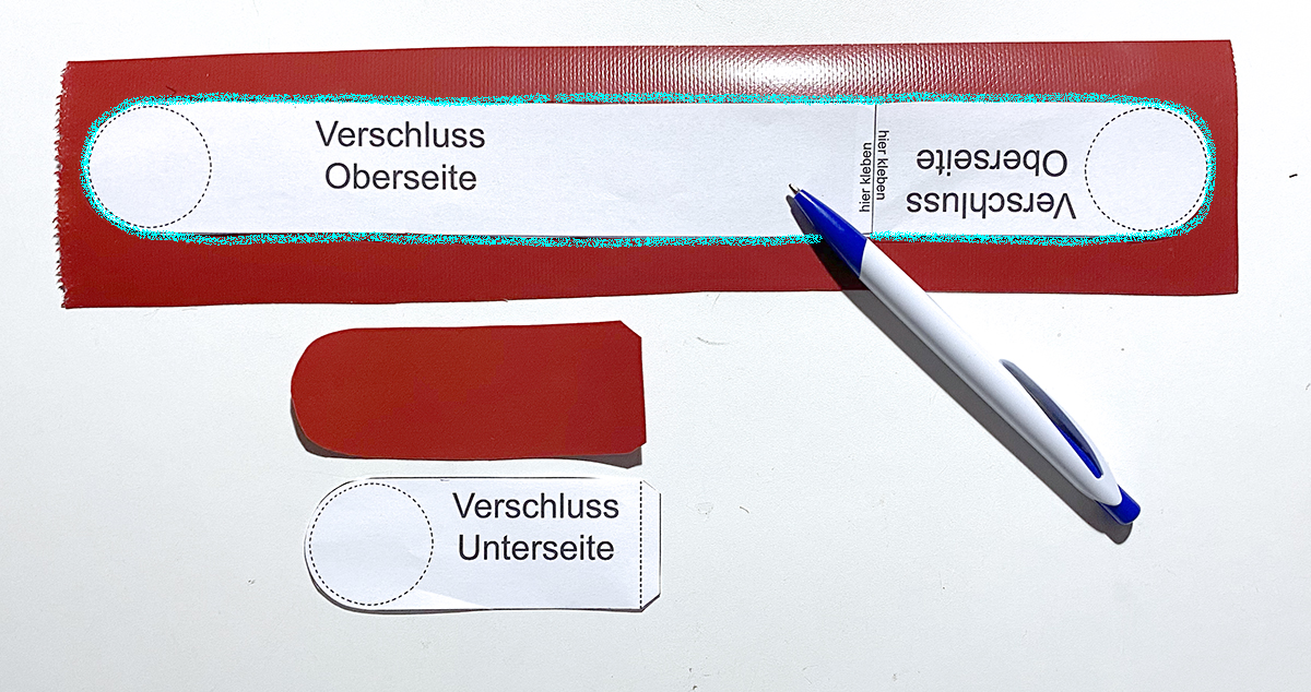 Verschlussstreifen zuschneiden