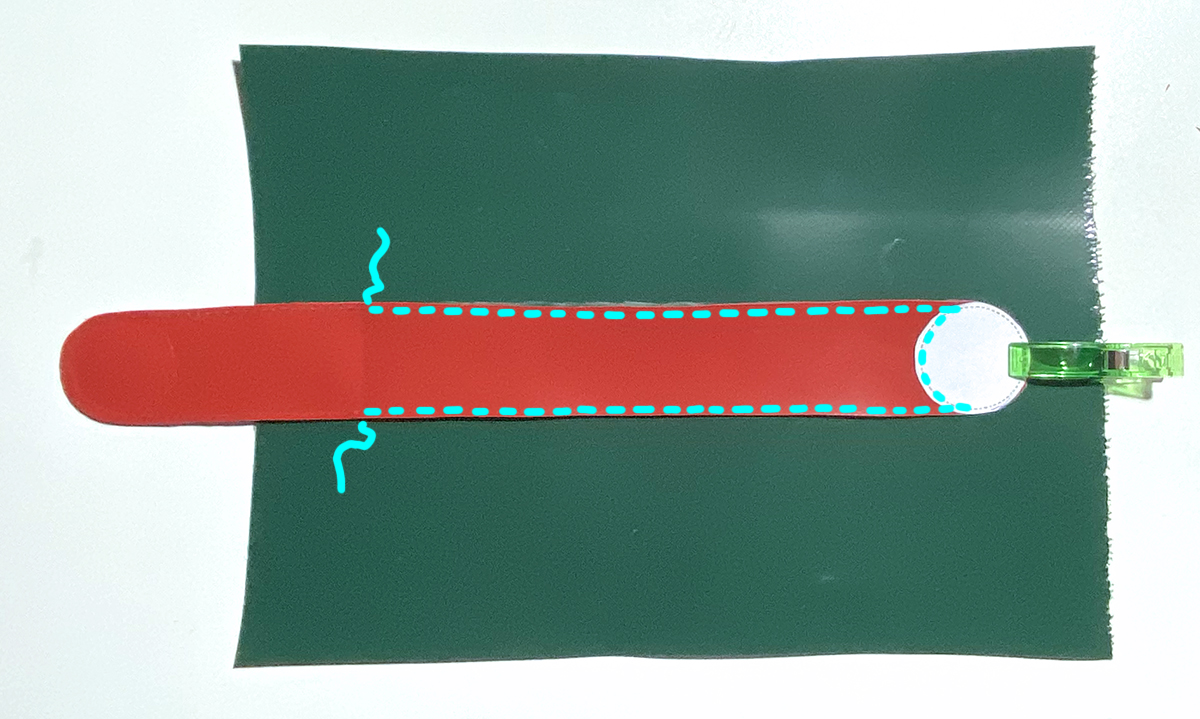 Verschlusstreifen aufnähen