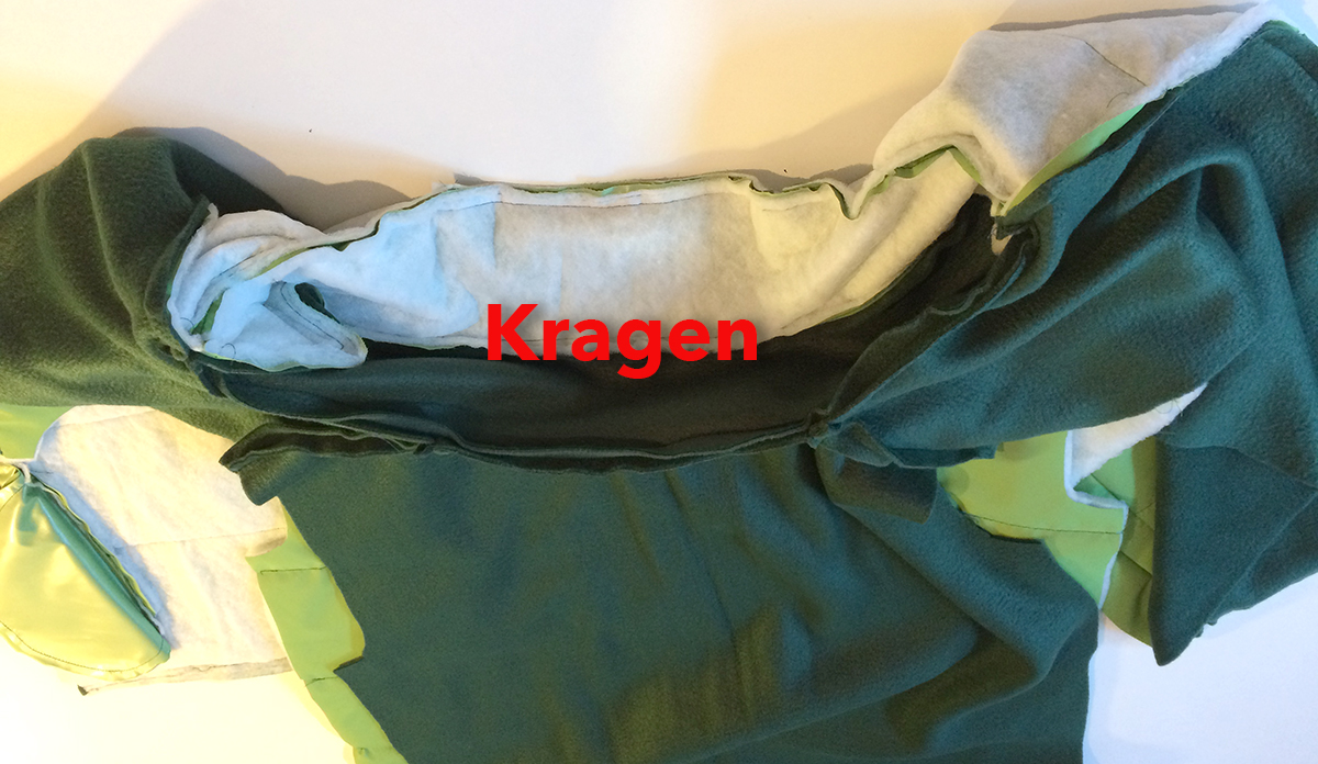 Kragen nach innen stülpen