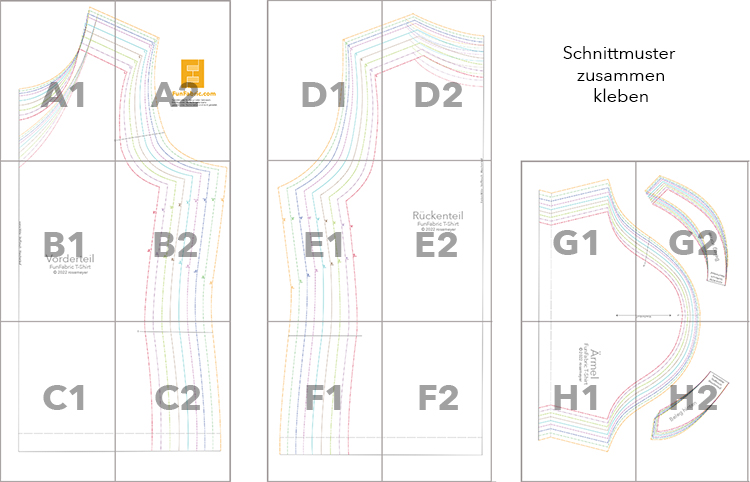Schnittmuster zusammen kleben Schnittmuster zusammen kleben