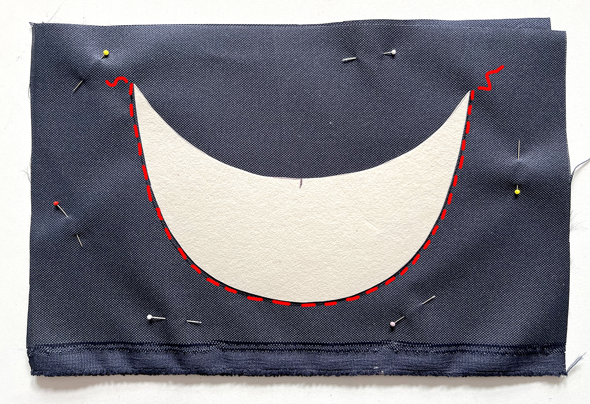 Kappenschirm zusammen nähen