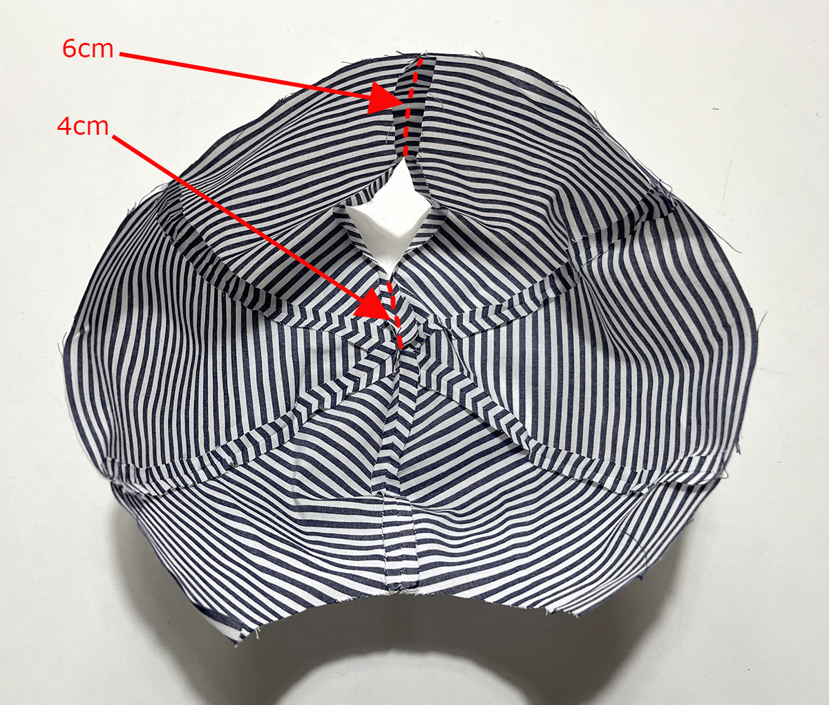 Futter für die Baseballkappe nähen
