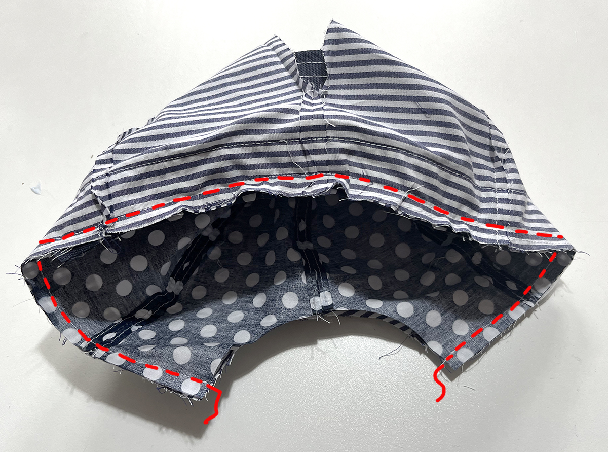 Futter und Außenstoff zusammennähen